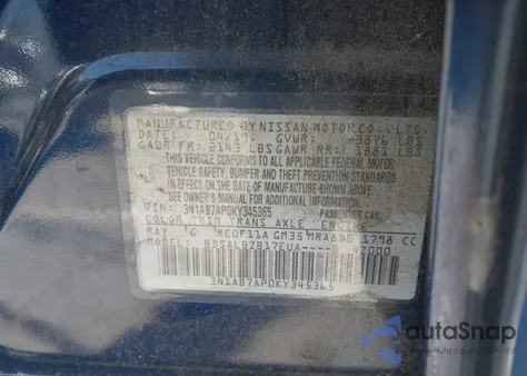 2019 Nissan Sentra S from USA, damaged, VIN 3N1AB7AP0KY345365